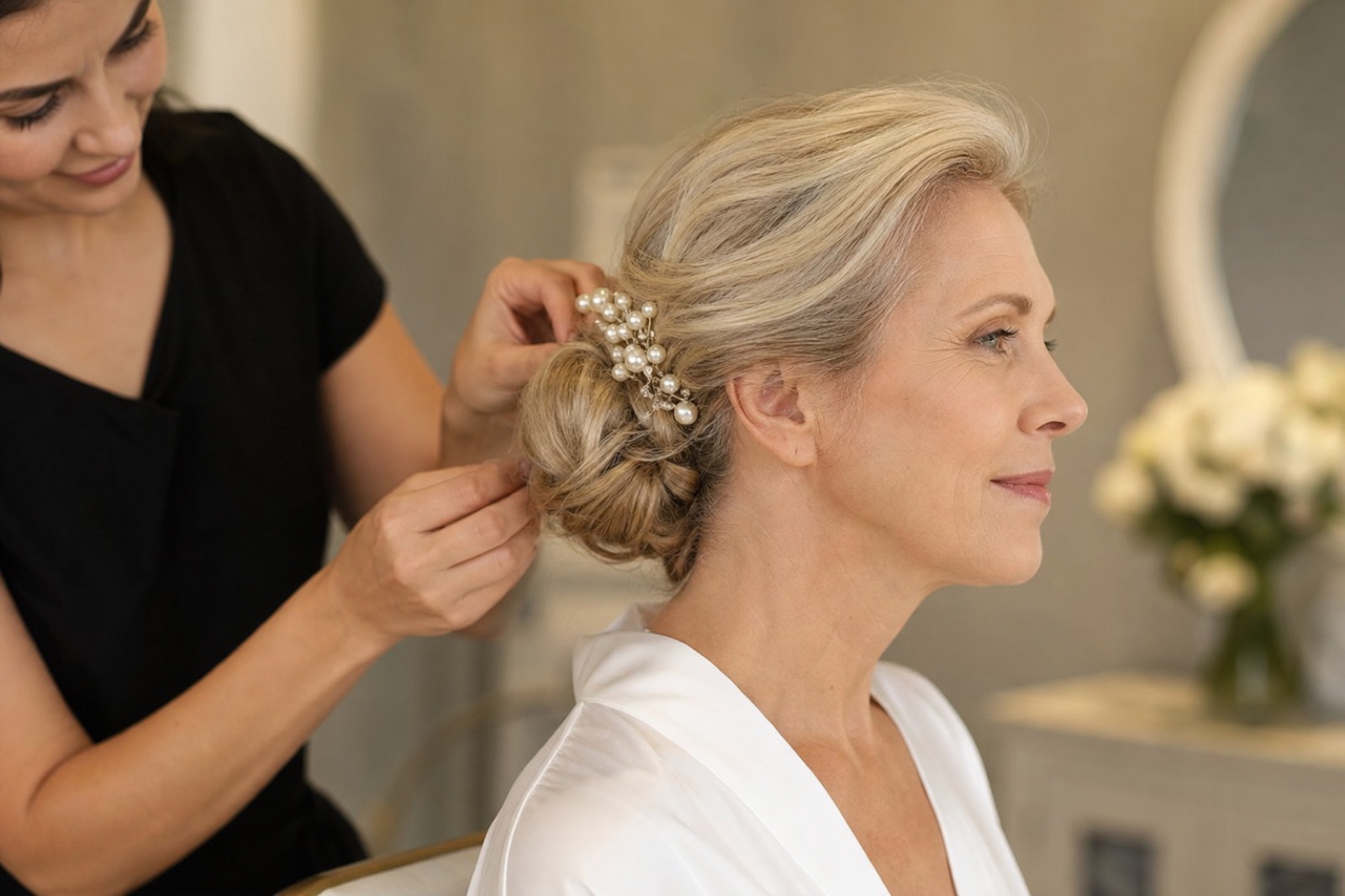 Chignon de la maman de la mariée au Repère des Artistes, Poitiers